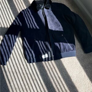 Gorski Suede Bomber Jacket in Deep Navy